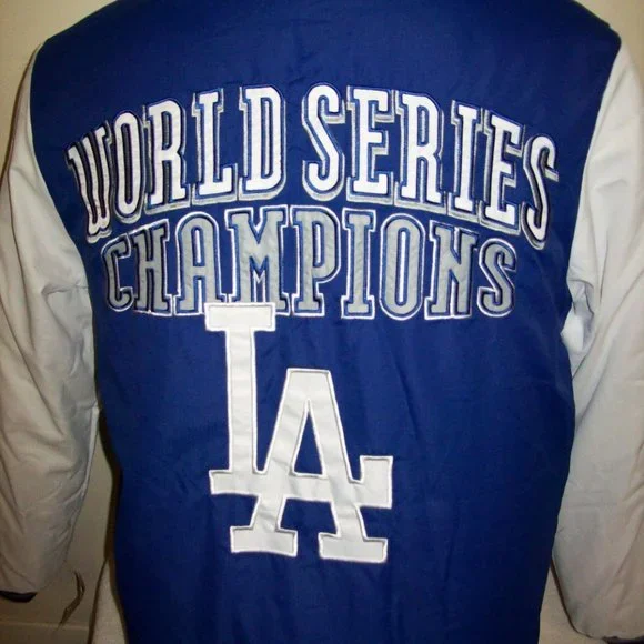 LOS ANGELES DODGERS 7 TIME WORLD SERIES CHAMPIONSHIP Hooded Jacket M L 2X - Picture 11 of 13